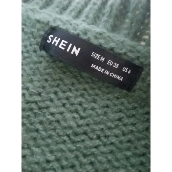 Shein Cropped Green Cardigan Size Medium - Picture 3 of 5